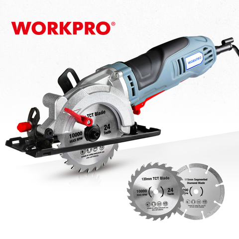 WORKPRO électrique Mini scie circulaire 710W multifonctionnel scie électrique avec lame TCT et lame de diamant scie Machine outils électriques ► Photo 1/6