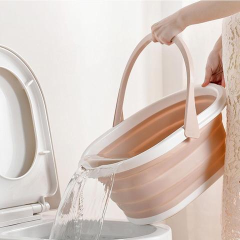 Pliable vadrouille seau Portable lavabo lave-vaisselle pour salle de bain nettoyage cuisine ménage pliant seau gain de place ► Photo 1/6