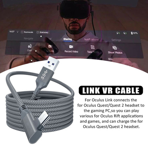 Câble de chargement de ligne de données de 5M pour Oculus Quest 2 casque VR USB 3.0 USB-A de transfert de données de Type C au câble de type-c accessoires VR ► Photo 1/6