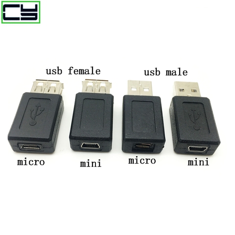 Convertisseur USB 2.0 Type A femelle vers Mini 5 broches B femelle connecteur Micro USB vers USB mâle chargeur transfert de données synchronisation de charge ► Photo 1/6