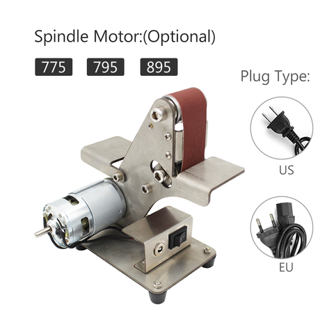 40 ~ 90W Mini Machine à bande électrique ponceuse ponçage meulage Machine de polissage bandes abrasives meuleuse bricolage polissage Cutter bords ► Photo 1/6