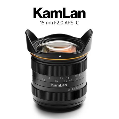 Kamlan – objectif de caméra grand angle APS-C sans miroir, mise au point manuelle, 15mm f2.0, pour Sony E/Canon EOS M/Fuji X FX/M4/3 M43 ► Photo 1/1