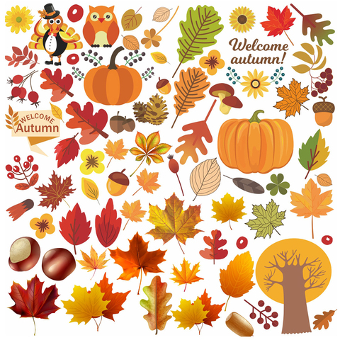 Autocollants d'automne, 6 feuilles, décorations de fenêtre, pour Thanksgiving, en érable, pour fête, ornements ► Photo 1/6