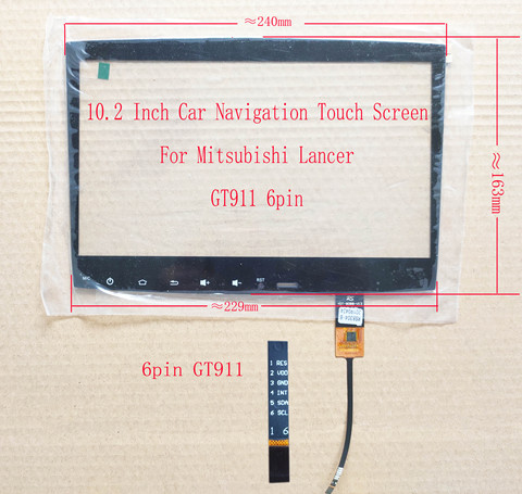 Écran tactile de Navigation pour voiture, 10.1/10.2 pouces, pour Mitsubishi Lancer GT911 6pin ZP2092 ZP40920 JST052-101 YT-018-101 ► Photo 1/6