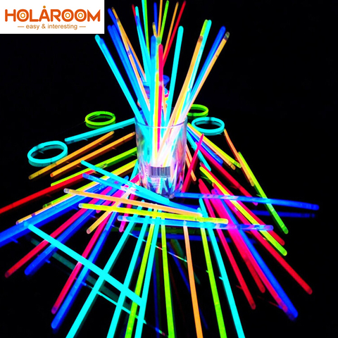 Bâtons lumineux fluorescents, 50 pièces, 100 pièces, pour Bracelets et colliers, couleur néon, pour fête de mariage ► Photo 1/6