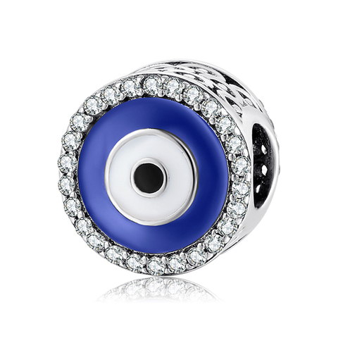 JIUHAO 925 perles en émail yeux en argent Sterling Bracelet à breloques colorées bleu et blanc, pour la fabrication de bijoux originaux, JIUHAO 2022 ► Photo 1/6
