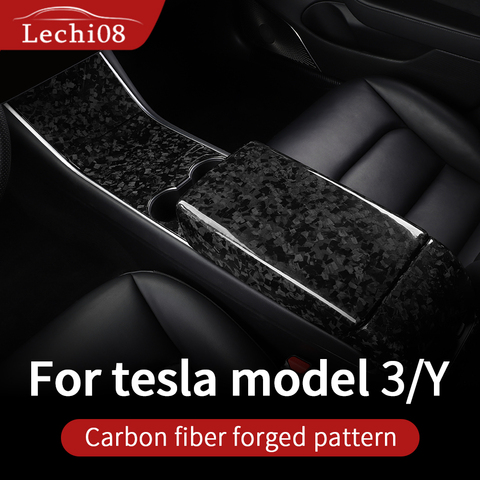 Véritable fibre de carbone forgé pour Tesla modèle 3 accessoires/accessoires de voiture modèle 3 tesla trois tesla modèle 3 carbone/accessoires ► Photo 1/6