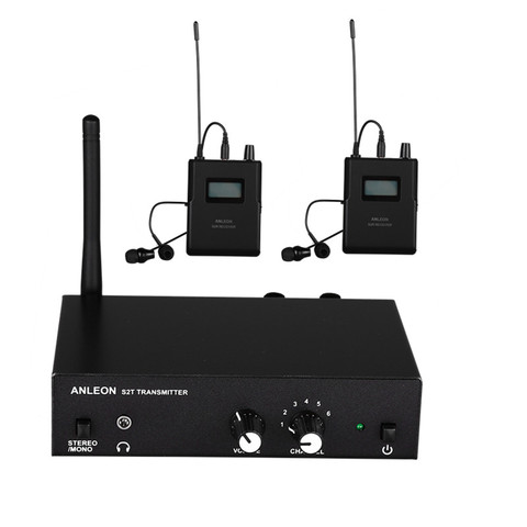 Pour système de moniteur sans fil stéréo ANLEON S2 UHF 670-680MHZ système de moniteur intégré dans l'oreille de scène numérique professionnel 2 récepteurs ► Photo 1/6