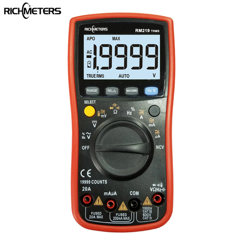 Multimètre numérique True-RMS 19999 points, fréquence NCV, mise hors tension automatique, tension AC DC, ammètre, courant Ohm, RM219 ► Photo 1/5