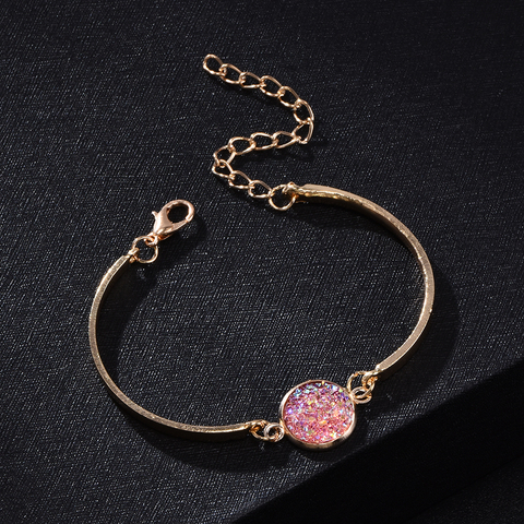 Bracelets à strass ronds naturels pour femmes, bijoux à la mode, cristal multicolore, Gril d'amour ► Photo 1/6