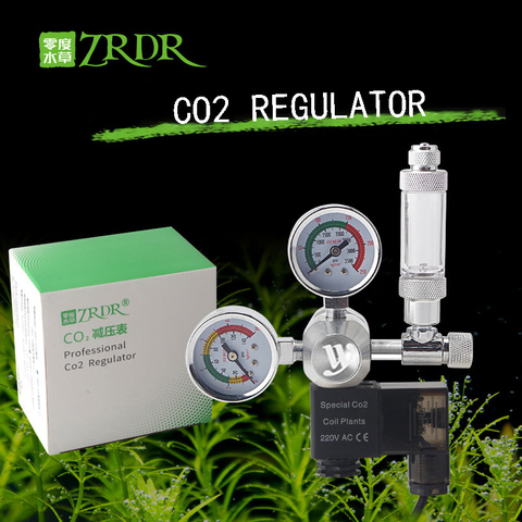 ZRDR-kit d'électrovanne pour aquarium, jauge de pression, régulateur de CO2, accessoires pour aquarium à valve unidirectionnelle, soupape de réduction de pression CO2 ► Photo 1/6