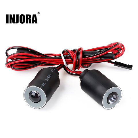 INJORA 1 pièces RC voiture 2 Modes 17MM LED lumières phare pour 1/10 RC chenille voiture axiale SCX10 90046 ► Photo 1/6