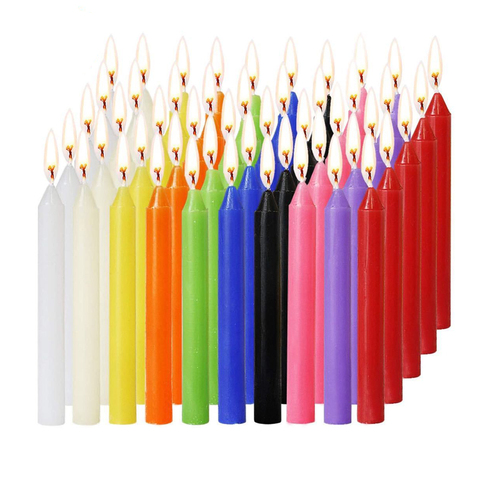 Nouveau 100 pièces non parfumé cône coloré anniversaire bougies sans fumée pour mariage décoration de noël coloré flamme multicolore bougie ► Photo 1/6