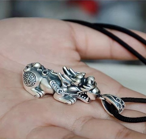 Pixiu – collier Vintage avec pendentif porte-bonheur, style Fengshui chinois, breloque porte-bonheur, pour homme et femme, bijou cadeau ► Photo 1/6