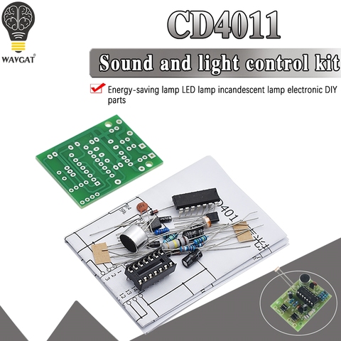 Lampe à incandescence LED à économie d'énergie CD4011, Kit de commutateur de contrôle du son et de la lumière, Module de pièces de commande vocale à monter soi-même ► Photo 1/6