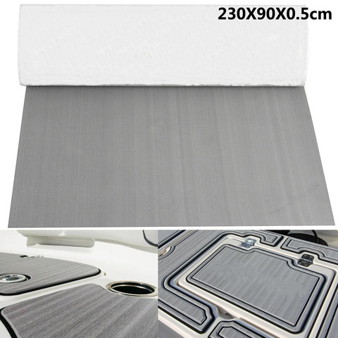 Tapis de sol imitation teck en mousse EVA grise pour bateau, 2400x900x6mm, pour Yacht, camping-car, décor de véhicule, tapis de sol auto-adhésif ► Photo 1/6