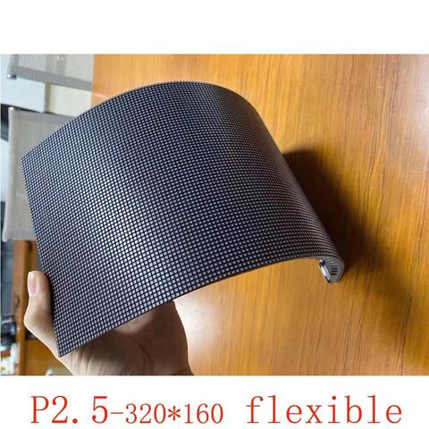 Panneau led Flexible polychrome d'intérieur de p2.5 320*160mm module écran led pour la publicité cylindrique d'intérieur de Center commercial d'affichage à led ► Photo 1/6