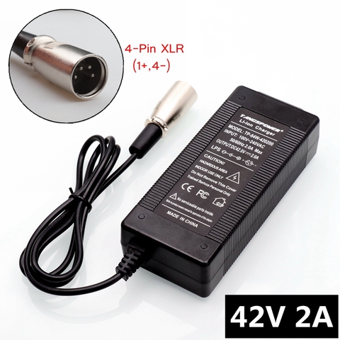 42V 2A vélo électrique chargeur de batterie au lithium pour 36V Li-ion batterie pack e-bike chargeur avec connecteur XLR 4 broches ► Photo 1/6