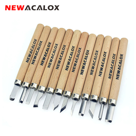 NEWACALOX 12 pièces couteau coupe bois Scorper outil de sculpture sur bois passe-temps travail du bois artisanat Nicking Cutter Graver Scalpel Multi stylo bricolage ► Photo 1/6