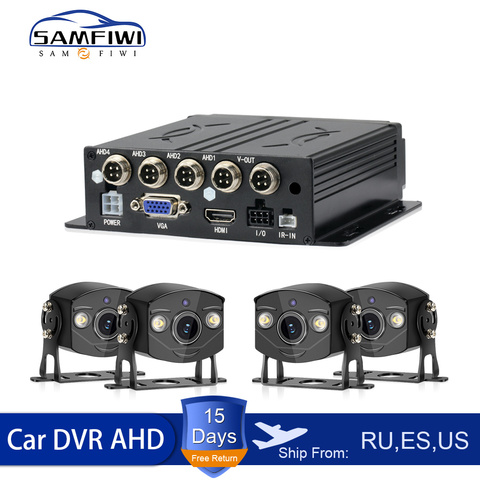 Kit d'enregistrement vidéo pour voiture, Dvr 4 canaux, enregistreur vidéo pour véhicule, Dvr 4ch, système de caméra de sécurité pour voiture ► Photo 1/6