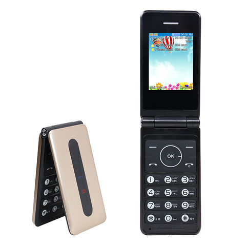 Téléphone portable à clapet GSM 2.4 pouces, clavier russe hébreu, Radio FM, lecteur vidéo MP3, lampe de poche, grand bouton-poussoir, bon marché ► Photo 1/6