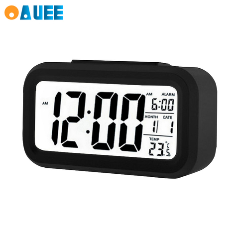 LED réveil numérique électronique écran d'alarme numérique horloge de bureau pour bureau à domicile rétro-éclairage Snooze données calendrier horloges de bureau ► Photo 1/6