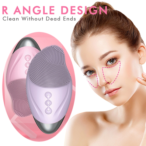 Masseur Facial en Silicone, brosse de nettoyage des yeux, nettoyeur en profondeur des Pores, dispositif de soins de santé de la peau Rechargeable ► Photo 1/6