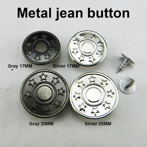 Jean Star bouton décoratif en métal | 30 pièces, 17MM, 20MM, boutons d'anneau ronds de marque, accessoires vêtements, ► Photo 1/1