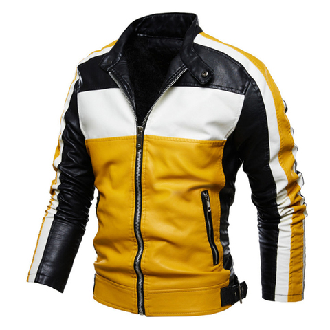 Blouson en cuir PU homme, décontracté, Vintage, coloré, pour moto ► Photo 1/6