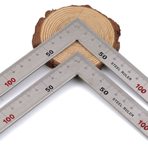 Règle d'angle universelle en acier inoxydable, 90 degrés, en forme de L, pour le travail du bois, à Angle droit, multifonctionnelle ► Photo 1/6