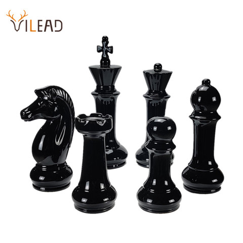 VILEAD – ensemble de 6 pièces de Figurines d'échecs internationaux en céramique, accessoires de décoration de maison artisanaux européens créatifs, ornement fait à la main ► Photo 1/6