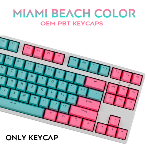 104/87 clé PBT Miami Double couleur rétro-éclairage mécanique clavier Keycap colonne universelle pour Ikbc Cherry MX clavier mécanique ► Photo 1/6