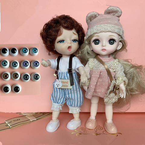 7 paires 12mm acrylique BJD bleu gris yeux pour jouets poupée accessoires 3D oeil pour bricolage jouet coloré Simulation yeux yeux pour poupées ► Photo 1/6