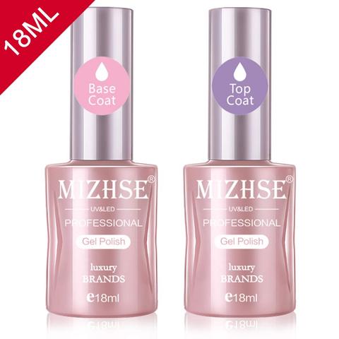 MIZHSE 18ML UV Gel Top Manteau Bas De Gel Vernis À Ongles Vernis À Ongles D'art LED Imbibent-Gel laque Base En Caoutchouc Sans Essuyage Supérieure Gel Lak ► Photo 1/6