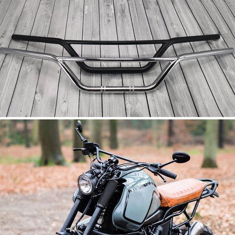 Guidon de moto Vintage de 22mm ou 25mm, volant de 7/8 ou 1 à 1/8 pouces pour café Racer Bobber Chopper Scrambler ► Photo 1/6