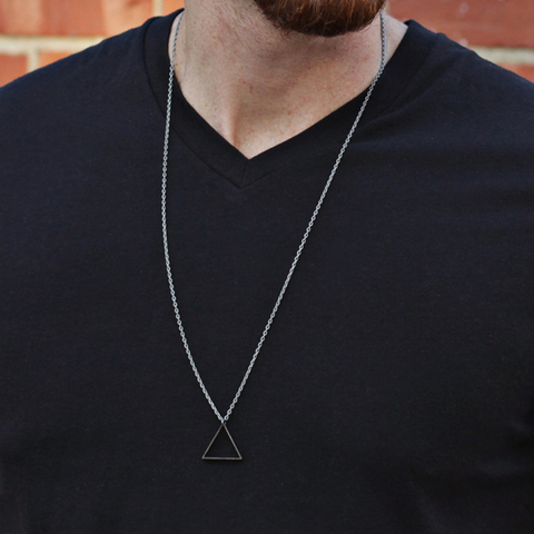 Collier pendentif noir Simple pour hommes et femmes, Long Collier en acier inoxydable, bijoux de fête, nouvelle collection 2022 ► Photo 1/6