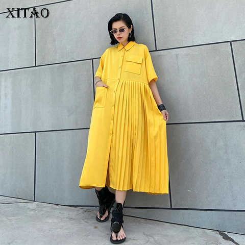 XITAO – robe ample à poche pour femmes, Vintage, grande taille, simple poitrine, déesse Fan, Style ethnique, DMY4747 ► Photo 1/6