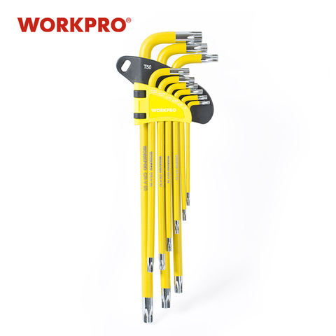 WORKPRO 9PC clé hexagonale universelle jeu de clés bras Long/bras court Torx jeu de clés métrique SAE jeu de clés à bille ► Photo 1/5