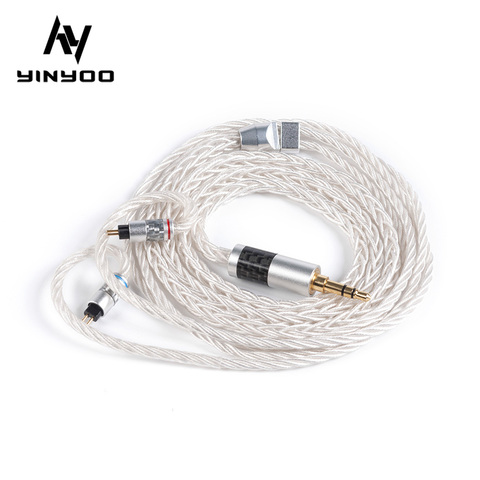 Yinyoo 8 Core 7N monocristallin cuivre câble amélioré 2.5/3.5/4.4MM avec connecteur 2PIN/MMCX CCA CKX BLON BL-01 BL-03 KZ EDX ASX ► Photo 1/6