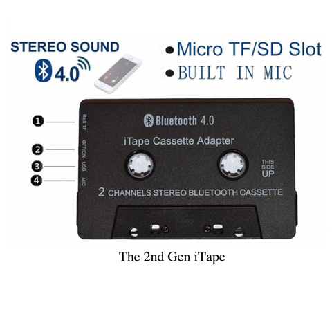 Le plus récent sans fil iTape CSR Bluetooth V4.0 + EDR stéréo lecteur de Cassette Audio adaptateur récepteur peut fonctionner tout en chargeant pour le pont de voiture ► Photo 1/6