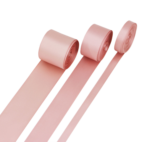 Ruban Satin Double Face viande rose, en polyester de haute qualité, en dentelle, pour noël ► Photo 1/6