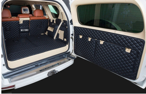 Ensemble complet de tapis de coffre de voiture + tapis de porte arrière pour Lexus GX 460 7 sièges 2022 – 2010, tapis de coffre étanche, doublure de chargement pour GX460 2016 ► Photo 1/6