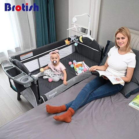 Multifonctionnel bébé berceau Portable bébé couffin chevet dormeur berceau jouer jeu lit facile pliant berceau avec matelas à langer ► Photo 1/5