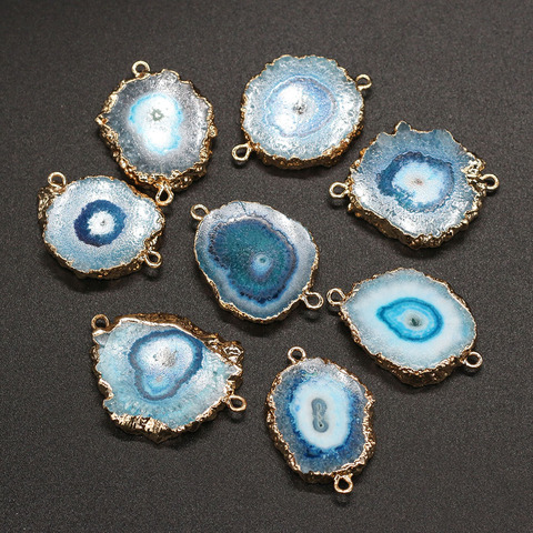 Pendentif en pierre naturelle Agates Druzy, breloques en Quartz irrégulier pour la fabrication de bijoux, cadeau de bricolage ► Photo 1/4