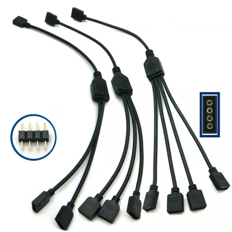 Nouveau connecteur de bande de LED rvb 4 broches 1 à 1 2 3 4 câble de répartiteur de puissance 4pin fil de connecteur femelle mâle pour bande de Led RGB ► Photo 1/6