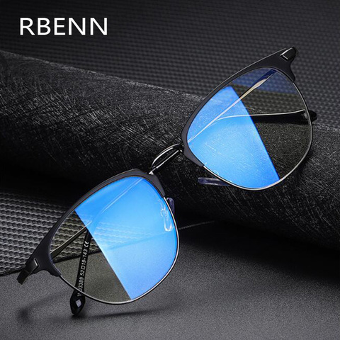 RBENN-lunettes de jeu pour hommes, Anti lumière bleue, monture métallique, blocage de lumière bleue, Anti-éblouissement UV400, nouvelle collection 2022 ► Photo 1/6