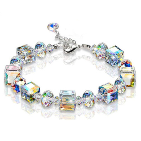 Bracelet de perles fait à la main pour femmes, carré, rond, ajustable, bijoux ► Photo 1/6