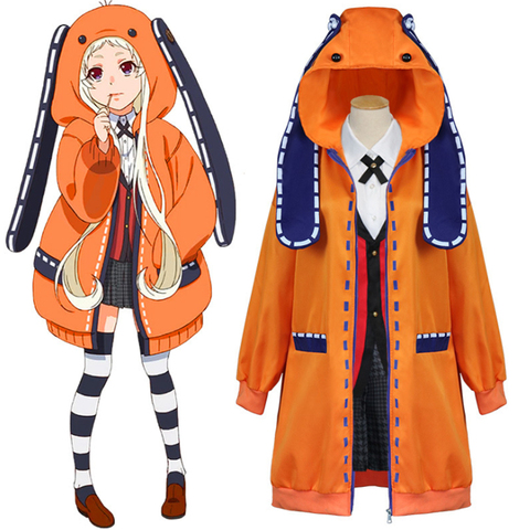 Anime Kakegurui Cosplay Yomotsuki Runa Cosplay Costume manteau Jk école filles uniforme à capuche Halloween robe fille hiver mignon Paja ► Photo 1/6