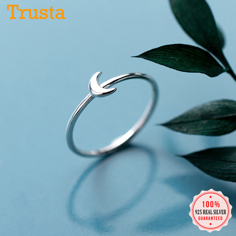 Trustdavis – bague en argent Sterling 925 avec croix de lune pour femme, bijou minimaliste à la mode, cadeau d'anniversaire, 1274 ► Photo 1/6