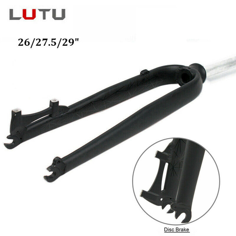 LUTU-fourche de frein à disque sans fil en carbone/aluminium 26/27.5/29 pouces 1-1/8 pour frein à disque, fourche de vélo rigide ► Photo 1/6